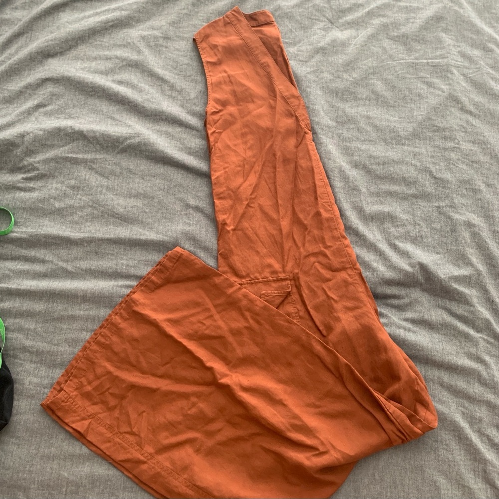 COS Terracotta Sleeveless V-Neck Wide-Leg Jumpsuit - Picture 6 of 8